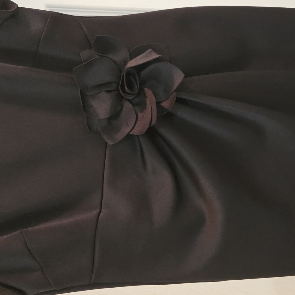 Shelby & Palmer Black Knee Length Dress with Floral Accent - Picture 3 of 5